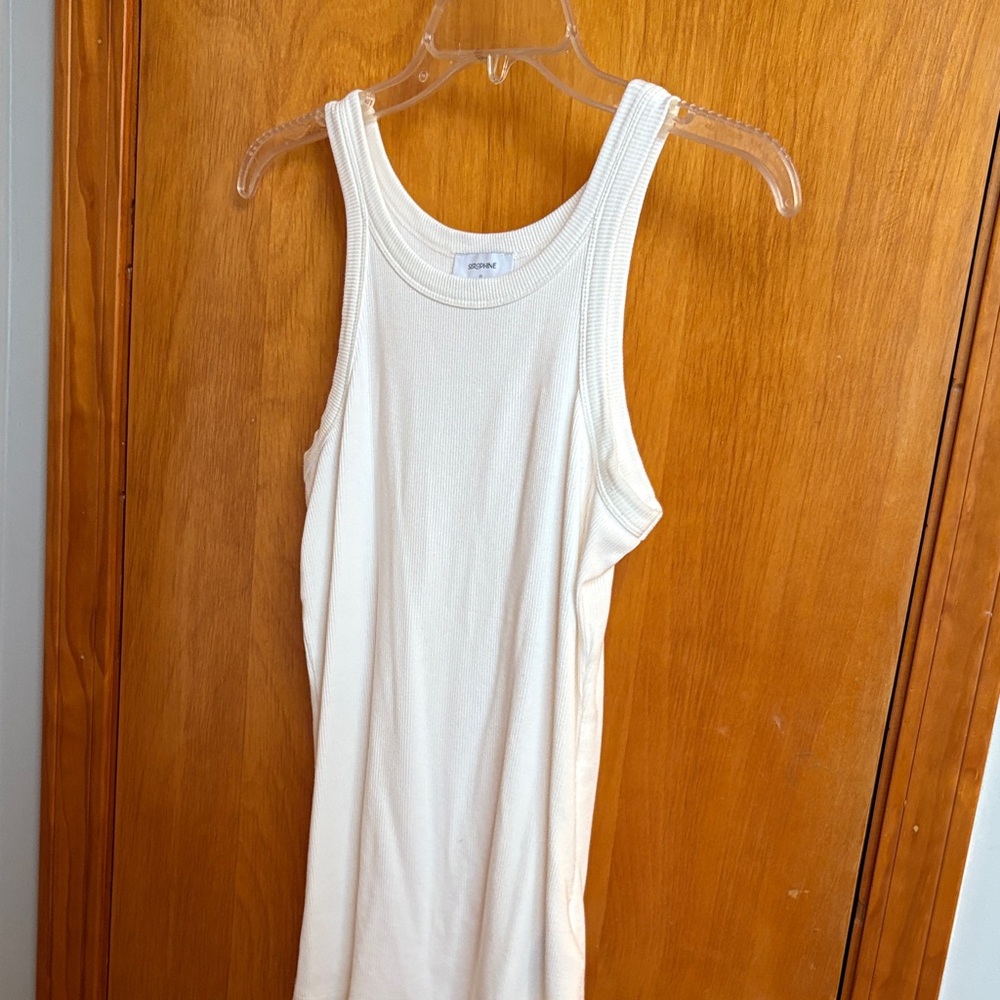 Seraphine Maternity ribbed cream tank top